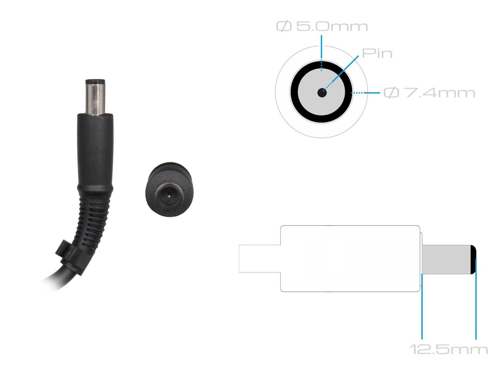 Original HP Netzteil 280 Watt Rundstecker (7,4mm pin) AC Adapter Ladegerät mit Stromkabel