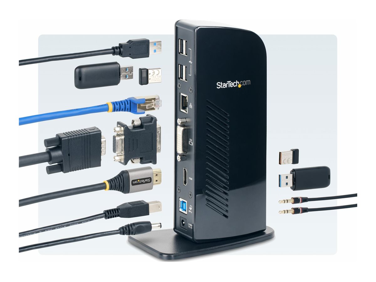 StarTech.com USB 3.0 Docking Station | Dual Displays | HDMI/DVI | für Laptops - inkl. Netzteil