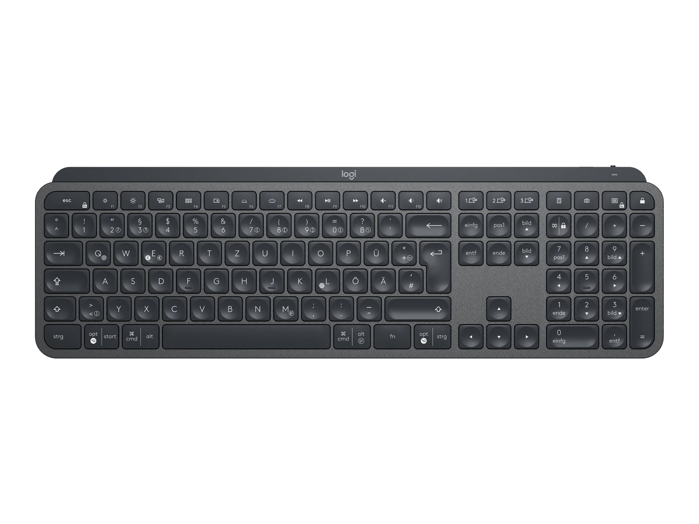 Logitech Tastatur MX Keys Advanced Wireless Illuminated Keyboard | kabellos | grau | Spanisch